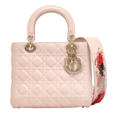 Medium Lady Dior, &pound;2,100, Handbags, Pink, Leather, Front view